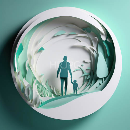 swirling paper textures unite human figures in dark bluegreen hues