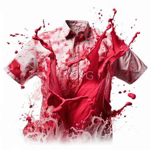 red fluids flow across white fabric in hospital settings
