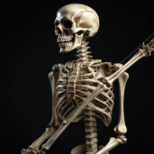 fractured silhouette against inky blackness jagged cranium uneven bone fragments