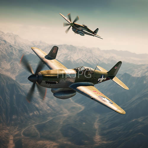 bf 109s soar through crisp air over rugged mountain ranges with snowcapped peaks and verdant forests