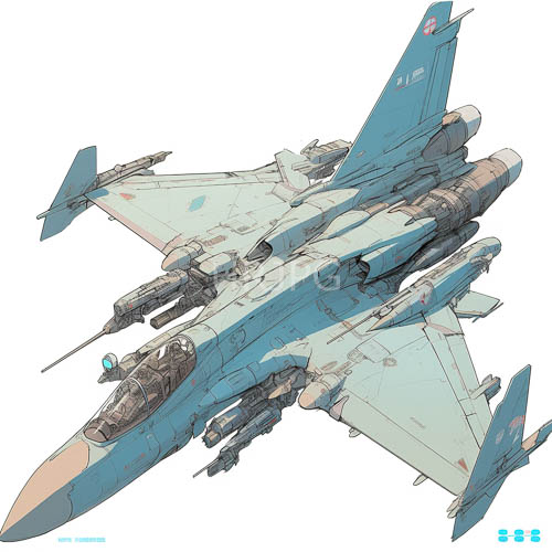 military jet fighter slices through pristine white scenery with turbulent exhaust trails and shimmering colors