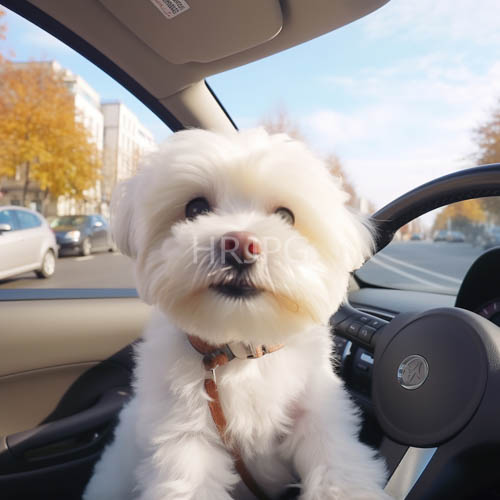 car dashboard reflections contrast breed characteristic fur with luxurious leather cushioning
