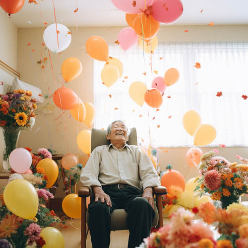 balloon festivals surround gentlemen in outdoor fields