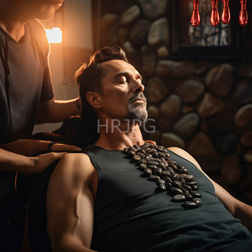 fluorescent lights glow over shoulders in quiet spa rooms
