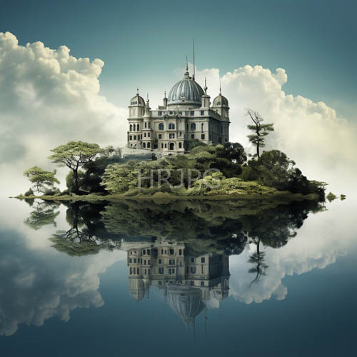 High Resolution: Turrets rise from island fortresses into cerulean skies download. | HRJPG.com