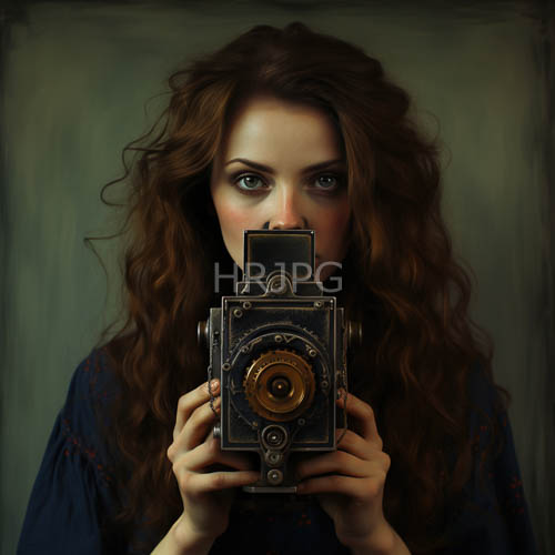 twin lens reflex cameras rest in hands on dark green