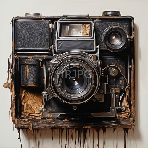 High Resolution: Leather envelopes encase vintage camera bodies with worn patina download. | HRJPG.com
