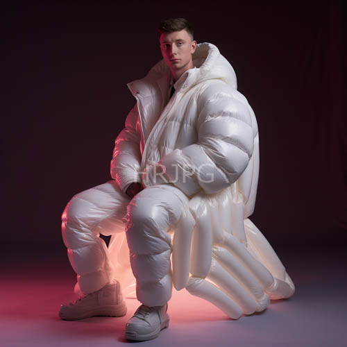 faded clothing wraps young men standing in dark spaces
