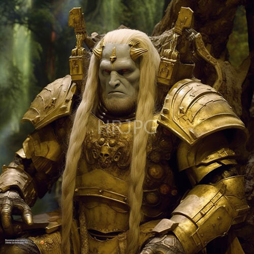 High Resolution: Gray skinned humanoids rest against ancient tree trunks in dappled light download. | HRJPG.com