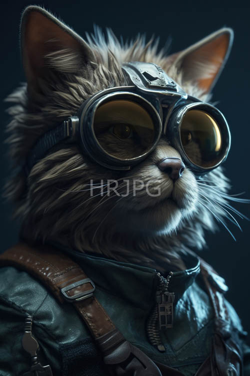 feline formations emerge in dimly lit studio with vintage aeronautical accents