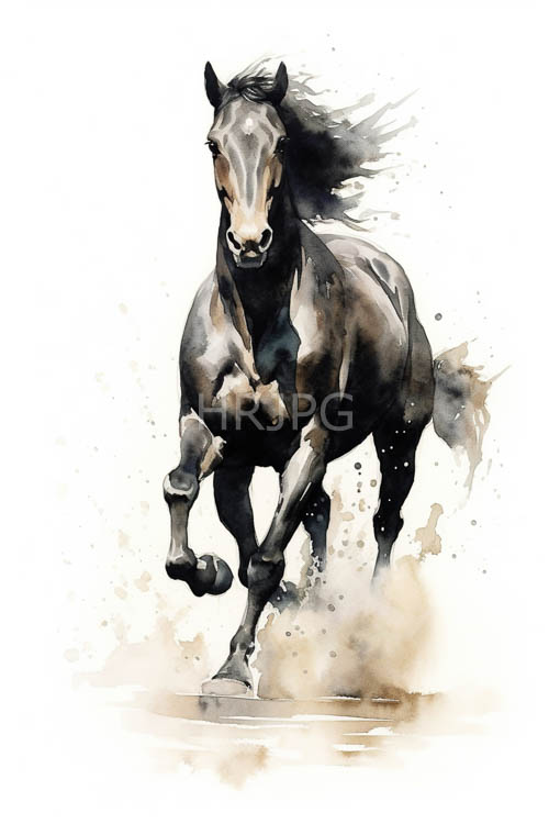 High Resolution: Muscular Horses Leaping into Dynamic Movement Across Earthy White Background download. | HRJPG.com