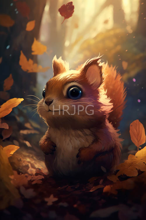 compact squirrel fur blends with forest floor tapestry of fallen leaves