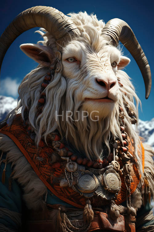 snowcapped mountains showcase majestic peaks and goats cultural heritage