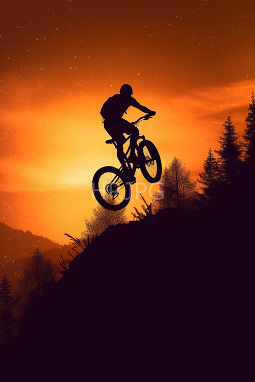 athletes dynamic pose unfolds against kaleidoscopic sunset sky reflections