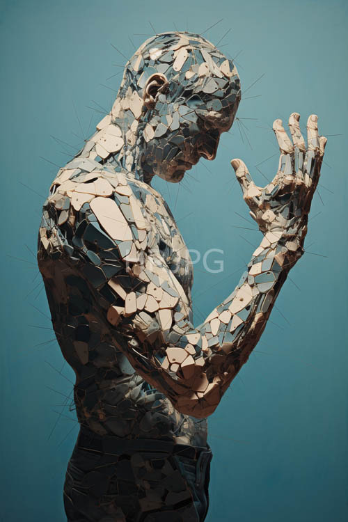 High Resolution: Terracotta figures stand before teal background panels download. | HRJPG.com