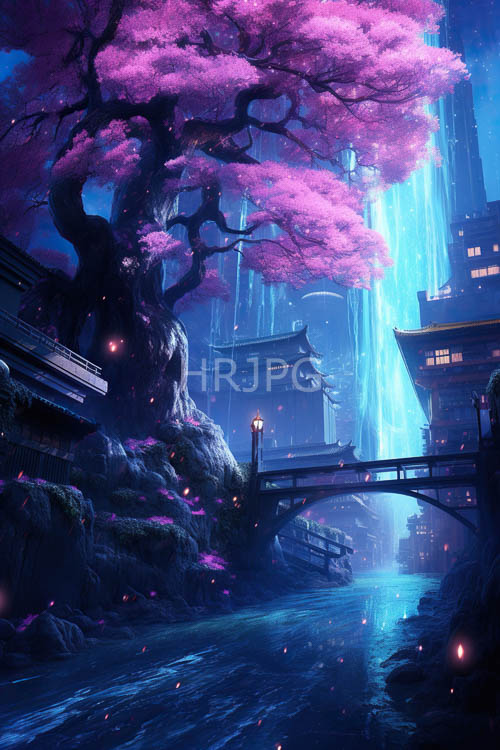gnarled cherry blossoms adorn tranquil lakes serene waters