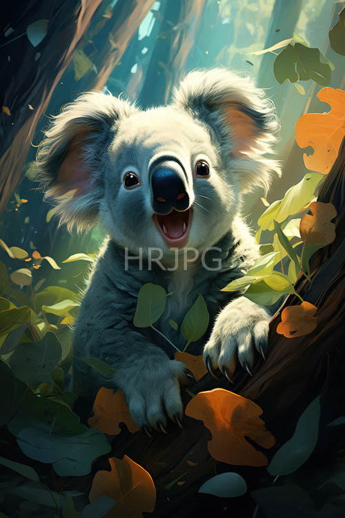 koalas sit on tree branches amidst dappled foliage