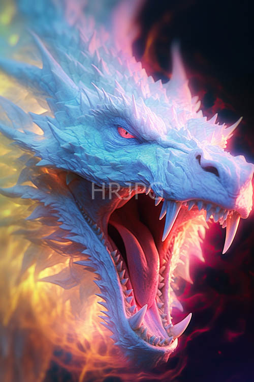 fantasy creatures intense roaring blue dragon unleashes fiery torrent amidst textured fur