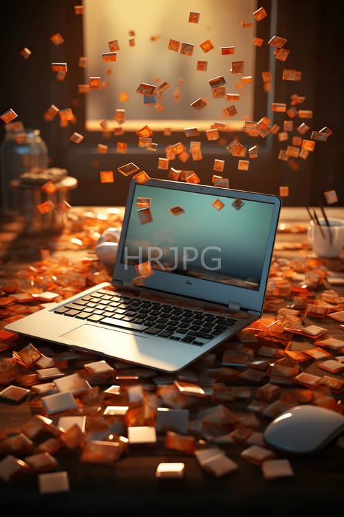 High Resolution: Sunlight Streams Through Window onto Weathered Wooden Desk with Suspended Cubes download. | HRJPG.com