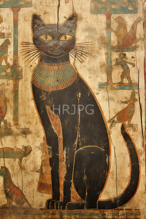 egyptian wooden panels feature carved scenes and muted paints