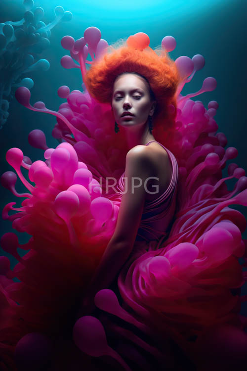 High Resolution: Bubbles float over rivers of fire near human figures download. | HRJPG.com
