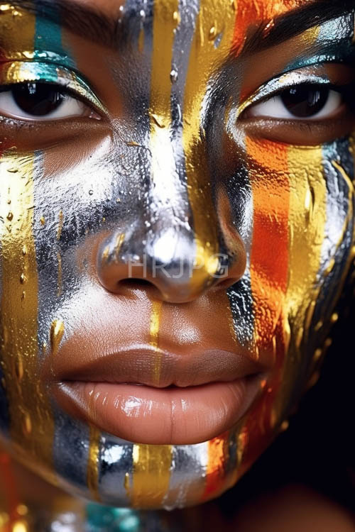 metallic fa ade unveils intricate mosaic of light and color on glossy brown skin texture
