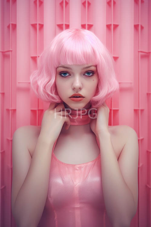 youths fragile form amidst corrugated panels in muted pastel palette
