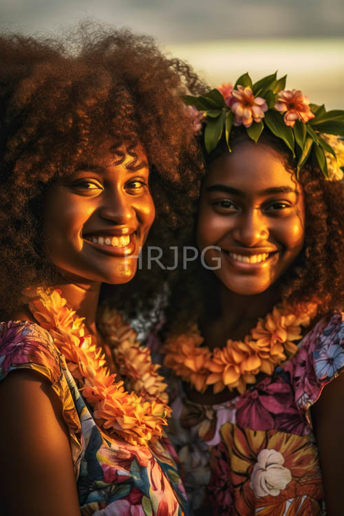 africanamerican women strolling through lush landscape under warm sunlight