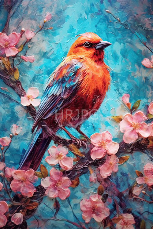 cherry blossoms in realistic scenic backdrop with iridescent colors and delicate flowers