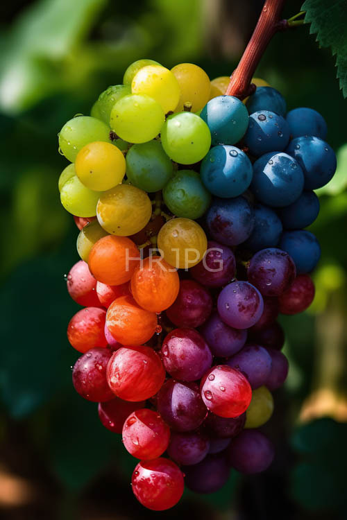 High Resolution: Grapes catch sunlight across green vineyard vine rows download. | HRJPG.com
