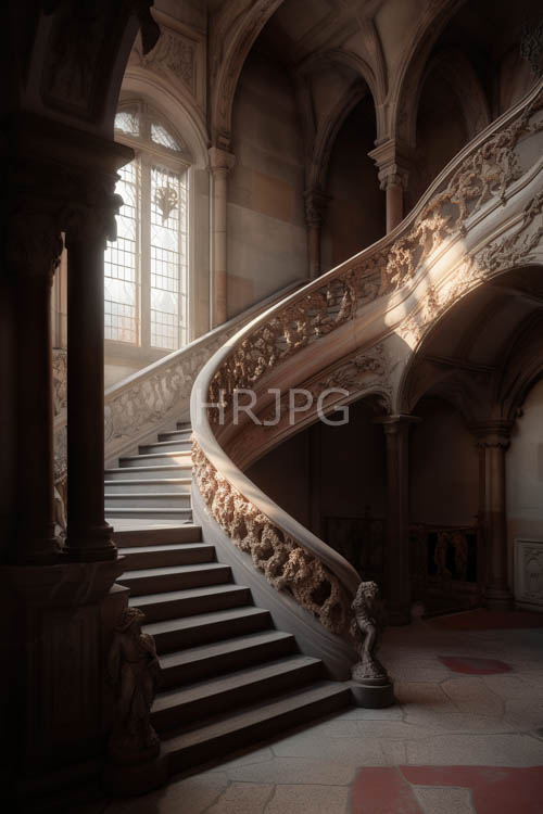 High Resolution: Staircase railings feature intricate ironwork and carved marble download. | HRJPG.com