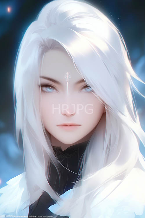 androgynous figure amidst frosty peaks and billowy garment in ethereal setting