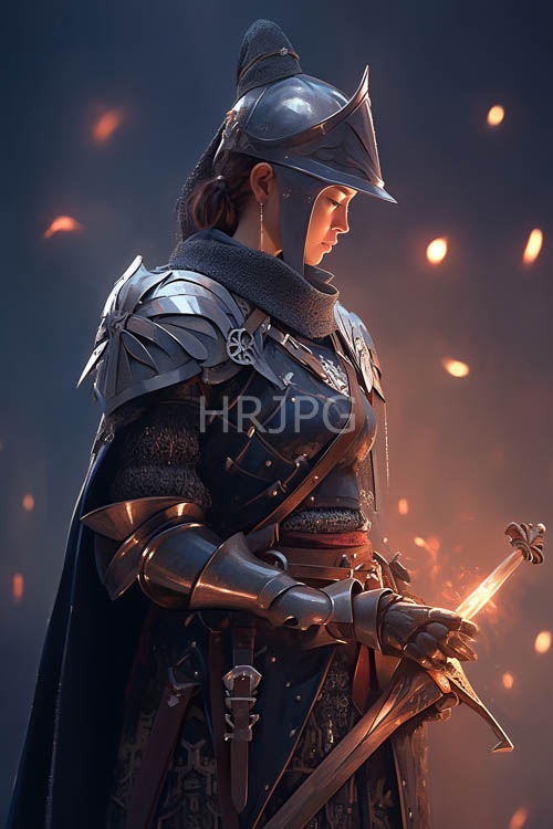 High Resolution: Moonlit Armor Plates Emerge from Shadowy Background with Flickering Orange Embers download. | HRJPG.com