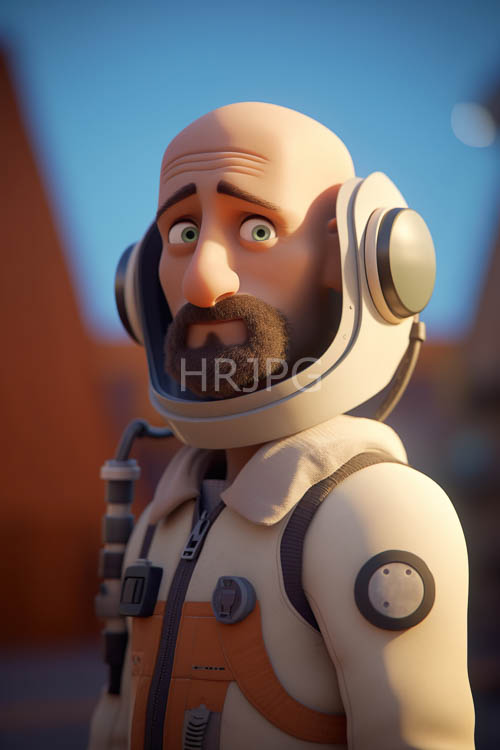 endless dunes stretch across arid landscape beneath anxious bearded astronauts focused gaze