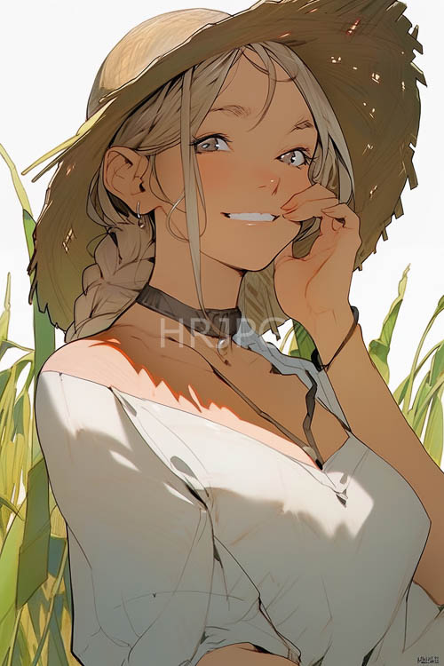 blonde hair cascades down sunweathered fair skin in shaded city light