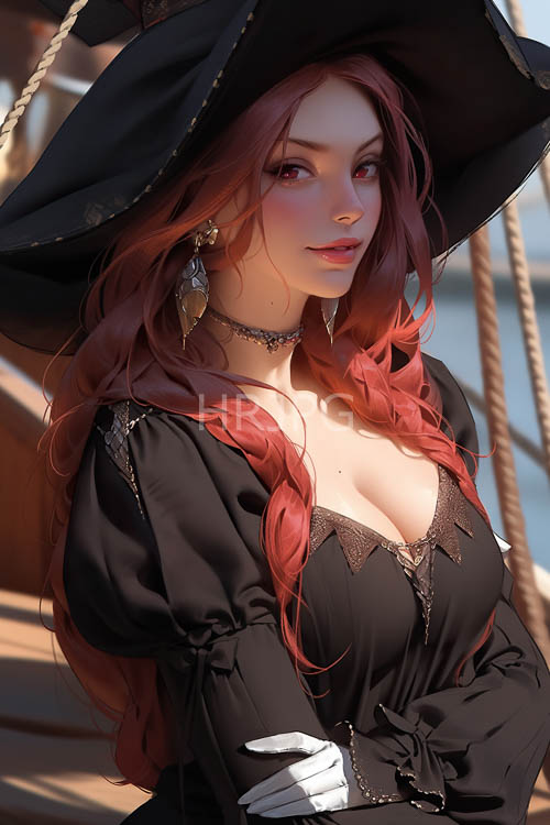 High Resolution: Amidst Twisted Tree Branches Witchs Fiery Locks Cascade Down Her Back download. | HRJPG.com