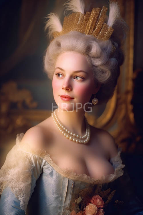 High Resolution: Cascade curls frame porcelain skin on regal female figures download. | HRJPG.com