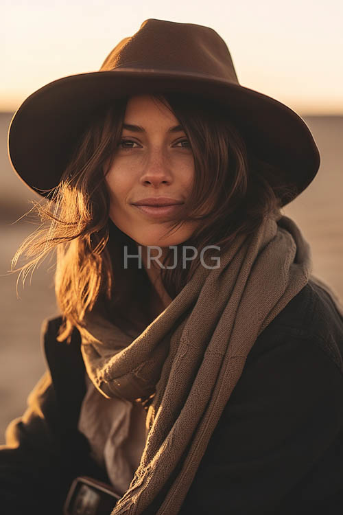 High Resolution: Emerging Figure in Earthy Terrain with DarkBrown Hat and Rich Brown Hair download. | HRJPG.com