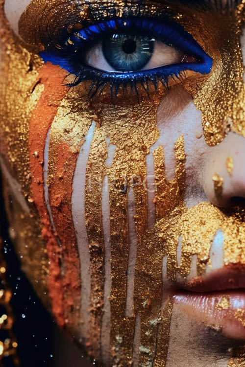 High Resolution: Cerulean Iris with Iridescent Eyelid and Porcelain Skin Tone download. | HRJPG.com