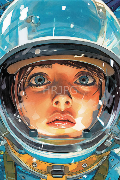 astronauts face set against background of cosmic expanse under flickering starlight