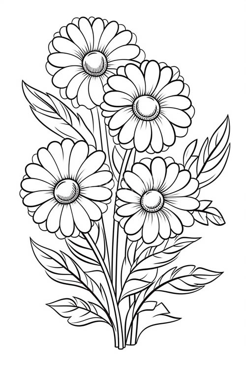 High Resolution: Flower heads open intricate petal designs on converging stems download. | HRJPG.com