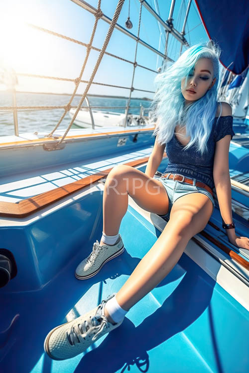 casual sailboat encounter amidst turquoise waves and dappled light