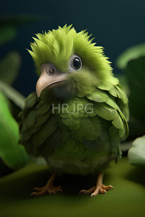 parrots plumage ruffles in morning foliage on forest floor amidst leafy canopy