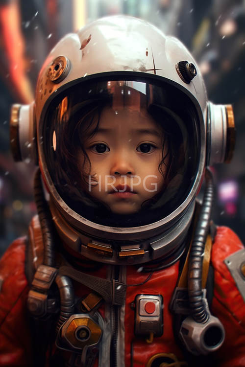 High Resolution: Space helmets cover toddlers before neon cityscape lights download. | HRJPG.com