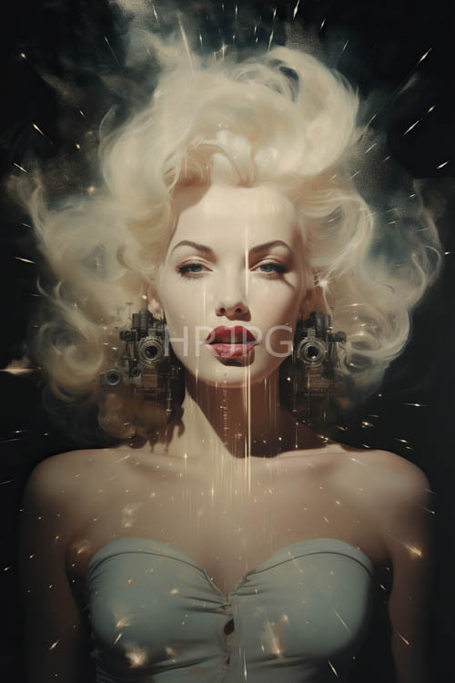 silken threads float around female figures in dark settings