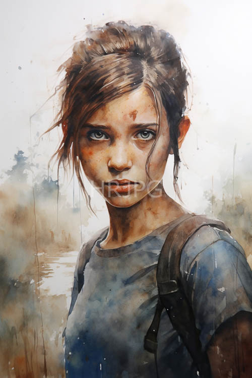 earthy paint washes portray young girls in rural dawn