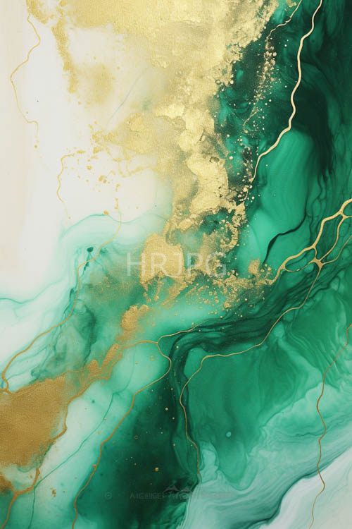 golden lines flow across marbled textures on antique vases