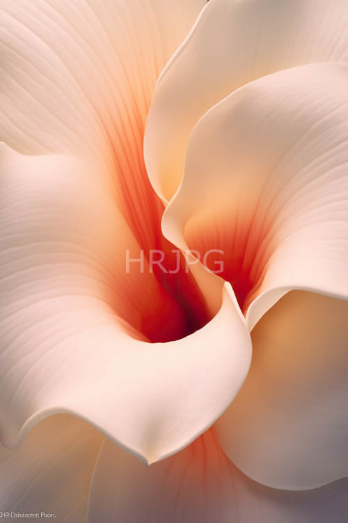 floral bloom unfolds with delicate peach and cream hues on realistic scenery