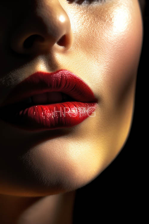 High Resolution: Face Illuminated by Dramatic Light Source Framing Subtle Skin Tones in Luxurious Setting download. | HRJPG.com