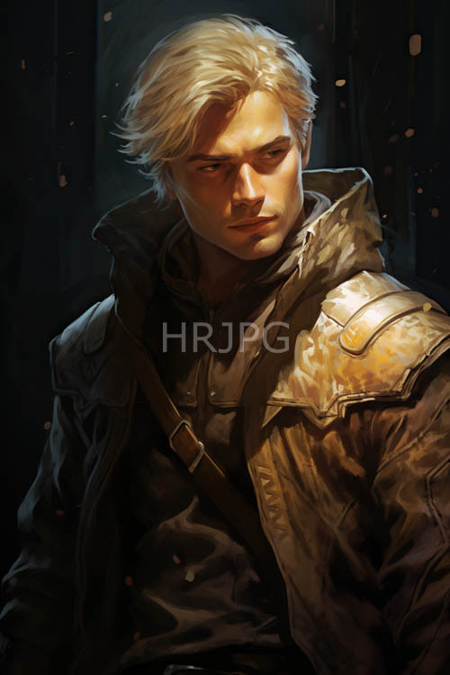 blue eyes pierce through midair illumination and dark voids